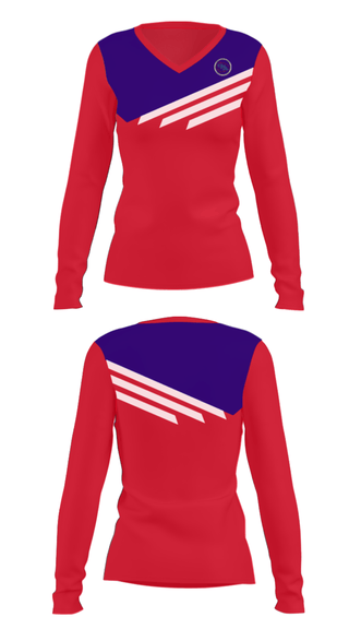 Women's Long Sleeve Vneck Shirt, Owego Free Academy Football, Football, Teamtime, Team time, sublimation, custom sports apparel, team uniforms, spirit wear, spiritwear, sports uniforms, custom shirts, team store, custom team store, fundraiser sports, apparel fundraiser