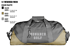 Duffle Bag, Monarch High School Golf, Golf, Teamtime, Team time, sublimation, custom sports apparel, team uniforms, spirit wear, spiritwear, sports uniforms, custom shirts, team store, custom team store, fundraiser sports, apparel fundraiser