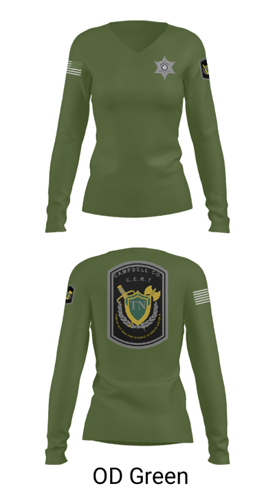 C.E.R.T. 35193736 Women's Long Sleeve V-neck Shirt - 40