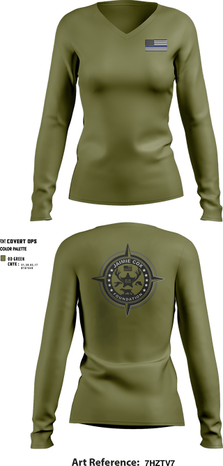 Women's Long Sleeve Vneck Shirt, Jaimie Cox Foundation, , Teamtime, Team time, sublimation, custom sports apparel, team uniforms, spirit wear, spiritwear, sports uniforms, custom shirts, team store, custom team store, fundraiser sports, apparel fundraiser