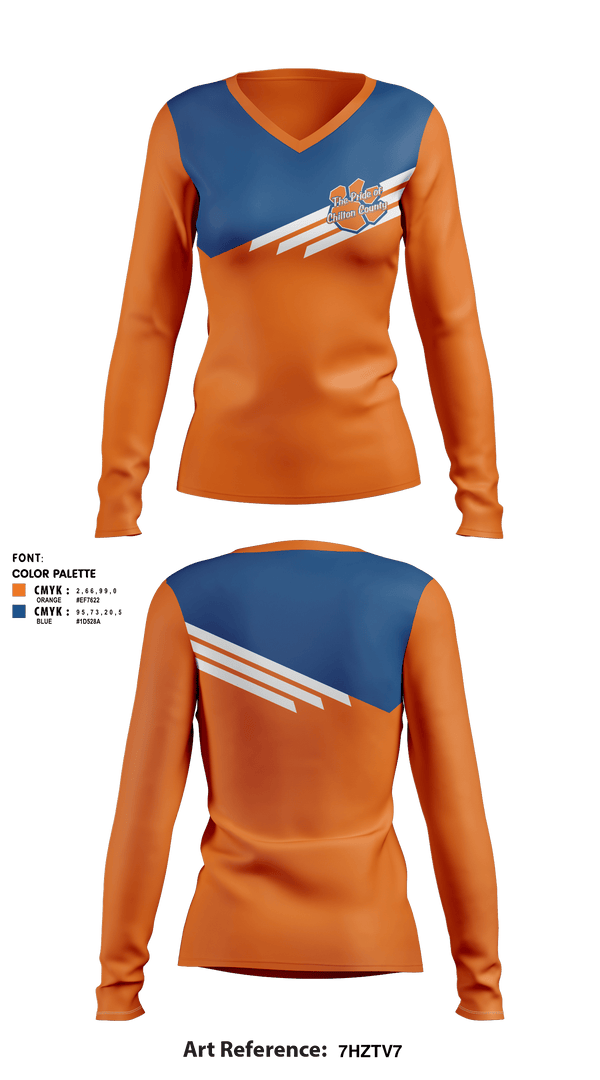 Women's Long Sleeve Vneck Shirt, Chilton County High School Band, Spirit Store, Teamtime, Team time, sublimation, custom sports apparel, team uniforms, spirit wear, spiritwear, sports uniforms, custom shirts, team store, custom team store, fundraiser sports, apparel fundraiser