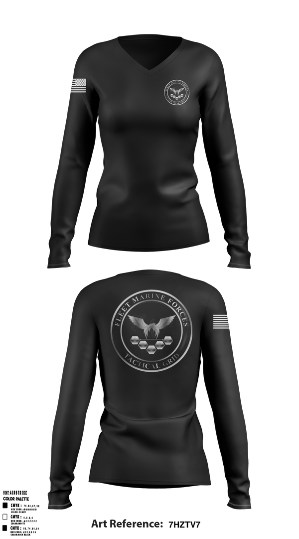 Women's Long Sleeve Vneck Shirt, , Marines, Teamtime, Team time, sublimation, custom sports apparel, team uniforms, spirit wear, spiritwear, sports uniforms, custom shirts, team store, custom team store, fundraiser sports, apparel fundraiser