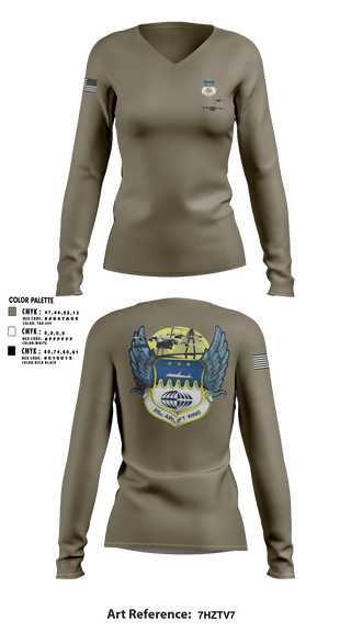 Women's Long Sleeve Vneck Shirt, , Air Force, Teamtime, Team time, sublimation, custom sports apparel, team uniforms, spirit wear, spiritwear, sports uniforms, custom shirts, team store, custom team store, fundraiser sports, apparel fundraiser