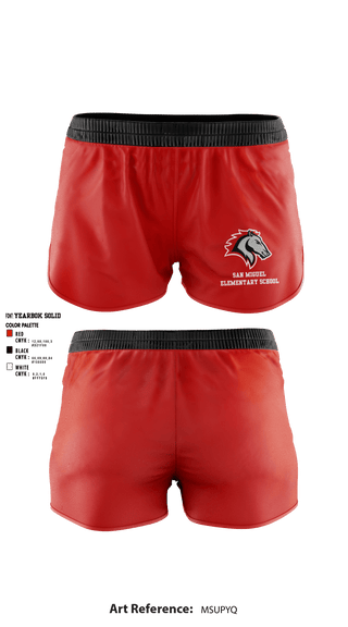 Women's Shorts, San Miguel Elementary School, , Teamtime, Team time, sublimation, custom sports apparel, team uniforms, spirit wear, spiritwear, sports uniforms, custom shirts, team store, custom team store, fundraiser sports, apparel fundraiser