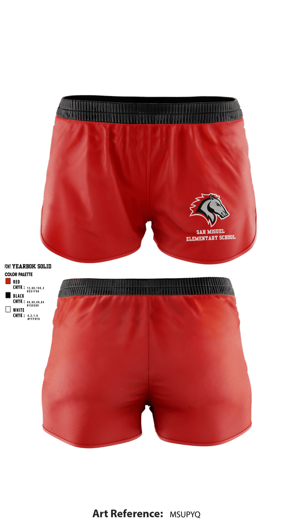 Women's Shorts, San Miguel Elementary School, , Teamtime, Team time, sublimation, custom sports apparel, team uniforms, spirit wear, spiritwear, sports uniforms, custom shirts, team store, custom team store, fundraiser sports, apparel fundraiser