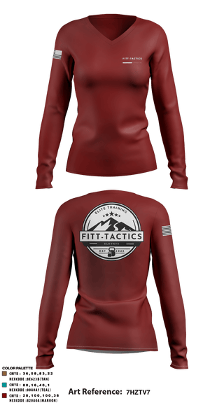Women's Long Sleeve Vneck Shirt, , National Guard, Teamtime, Team time, sublimation, custom sports apparel, team uniforms, spirit wear, spiritwear, sports uniforms, custom shirts, team store, custom team store, fundraiser sports, apparel fundraiser