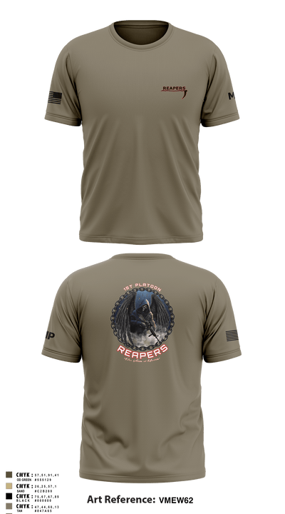 49th A co 1st Platoon REAPERS 78641109 Short Sleeve Performance Shirt - 4