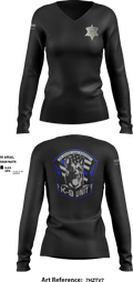 PCSO K-9 INTERDICTION 89630540 Women's Long Sleeve V-neck Shirt - 1