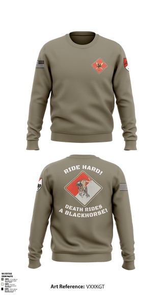 Crew Neck Sweatshirt, HHT, 2-11th ACR, Army, Teamtime, Team time, sublimation, custom sports apparel, team uniforms, spirit wear, spiritwear, sports uniforms, custom shirts, team store, custom team store, fundraiser sports, apparel fundraiser
