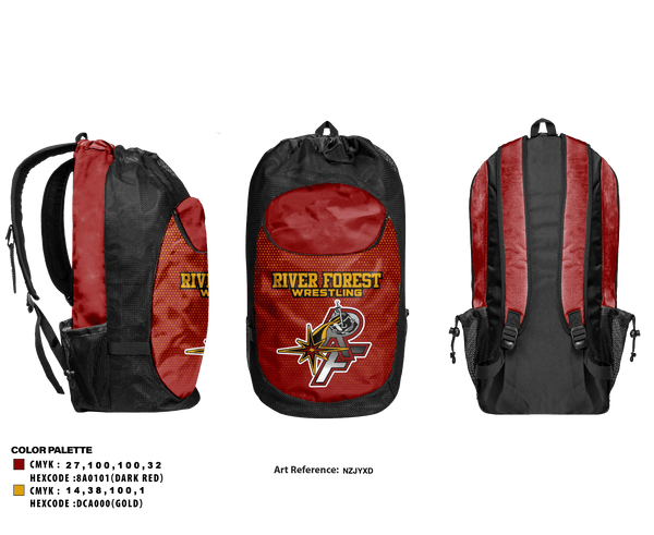 Gear Bag, River Forest High School Wrestling, Wrestling, Teamtime, Team time, sublimation, custom sports apparel, team uniforms, spirit wear, spiritwear, sports uniforms, custom shirts, team store, custom team store, fundraiser sports, apparel fundraiser