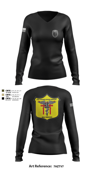 Women's Long Sleeve Vneck Shirt, , Marines, Teamtime, Team time, sublimation, custom sports apparel, team uniforms, spirit wear, spiritwear, sports uniforms, custom shirts, team store, custom team store, fundraiser sports, apparel fundraiser