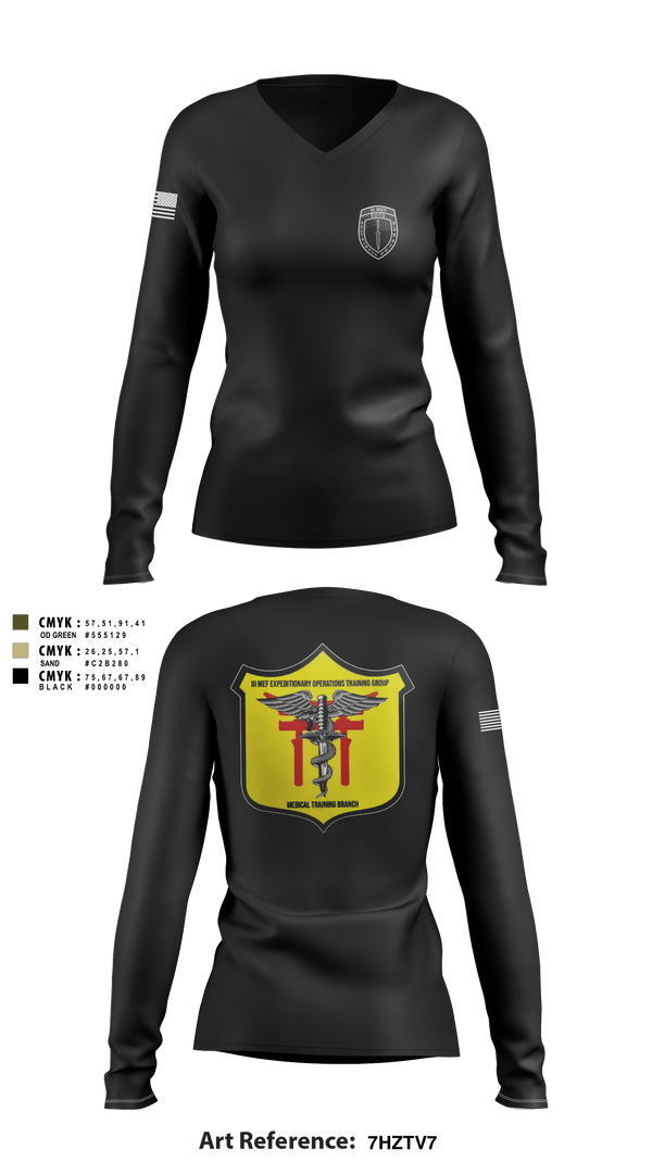 Women's Long Sleeve Vneck Shirt, , Marines, Teamtime, Team time, sublimation, custom sports apparel, team uniforms, spirit wear, spiritwear, sports uniforms, custom shirts, team store, custom team store, fundraiser sports, apparel fundraiser