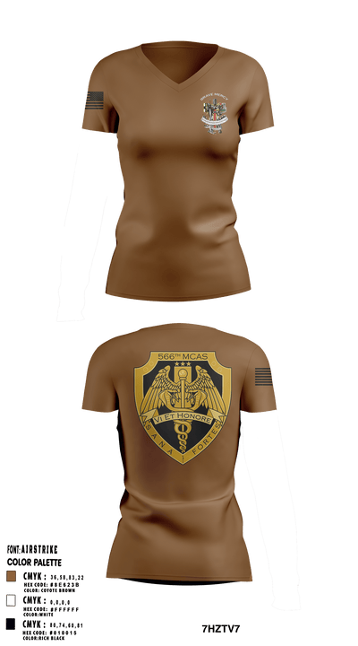 566 MCAS 1040274 Women's Short Sleeve V-neck Shirt - 62