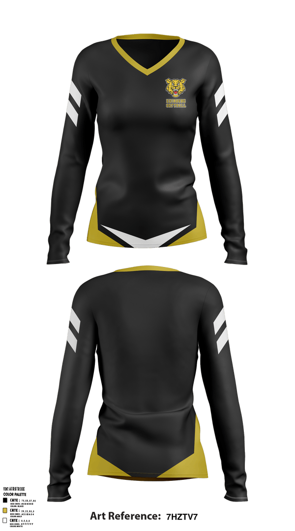 Women's Long Sleeve Vneck Shirt, Edinburg Junior High School Softball, Softball, Teamtime, Team time, sublimation, custom sports apparel, team uniforms, spirit wear, spiritwear, sports uniforms, custom shirts, team store, custom team store, fundraiser sports, apparel fundraiser