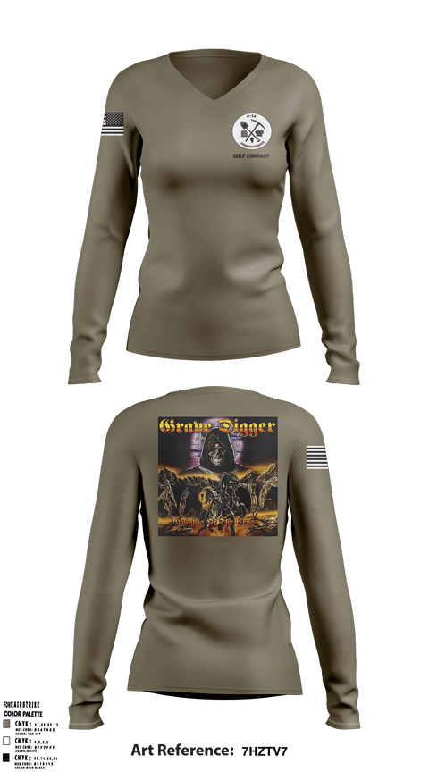Women's Long Sleeve Vneck Shirt, , Army, Teamtime, Team time, sublimation, custom sports apparel, team uniforms, spirit wear, spiritwear, sports uniforms, custom shirts, team store, custom team store, fundraiser sports, apparel fundraiser