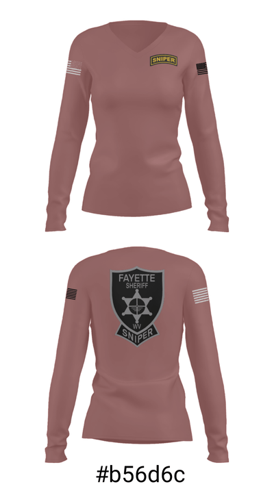 FCSD SNIPER 46569971 Women's Long Sleeve V-neck Shirt - 48