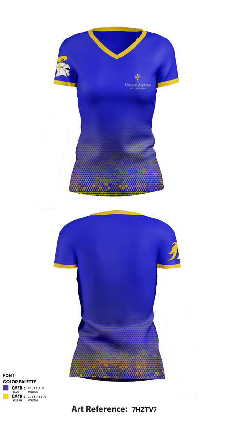 Women's Short Sleeve Vneck Shirt, Christian Academy of Indiana, Spirit Store, Teamtime, Team time, sublimation, custom sports apparel, team uniforms, spirit wear, spiritwear, sports uniforms, custom shirts, team store, custom team store, fundraiser sports, apparel fundraiser