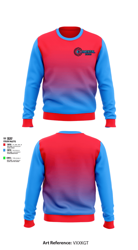 Crew Neck Sweatshirt, Elemental HVAC, , Teamtime, Team time, sublimation, custom sports apparel, team uniforms, spirit wear, spiritwear, sports uniforms, custom shirts, team store, custom team store, fundraiser sports, apparel fundraiser