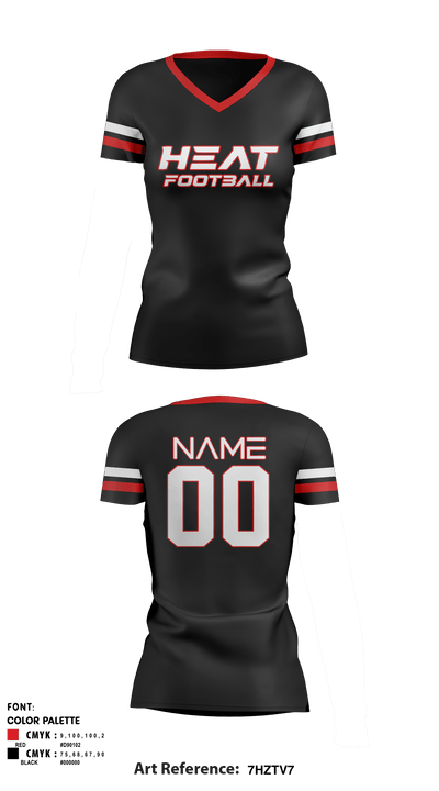 Gulf Coast Heat Flag Football 63004106 Women's Short Sleeve V-neck Shirt - 5
