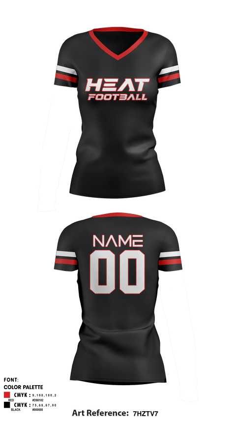 Women's Short Sleeve Vneck Shirt, Gulf Coast Heat Flag Football, Football, Teamtime, Team time, sublimation, custom sports apparel, team uniforms, spirit wear, spiritwear, sports uniforms, custom shirts, team store, custom team store, fundraiser sports, apparel fundraiser