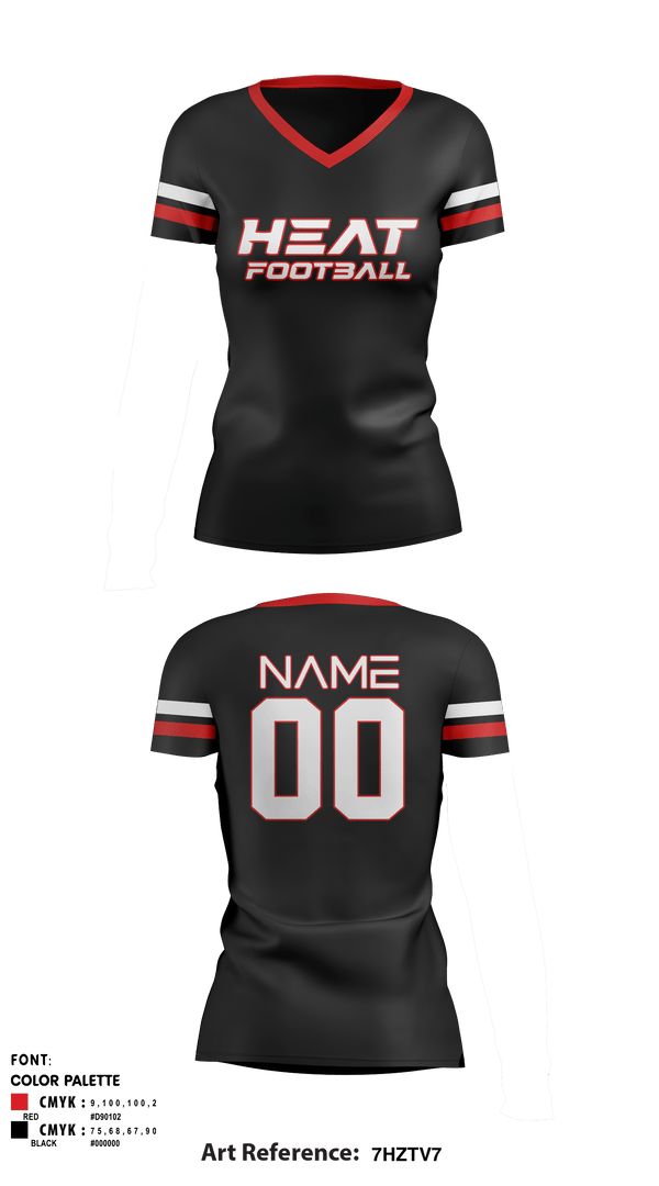 Women's Short Sleeve Vneck Shirt, Gulf Coast Heat Flag Football, Football, Teamtime, Team time, sublimation, custom sports apparel, team uniforms, spirit wear, spiritwear, sports uniforms, custom shirts, team store, custom team store, fundraiser sports, apparel fundraiser