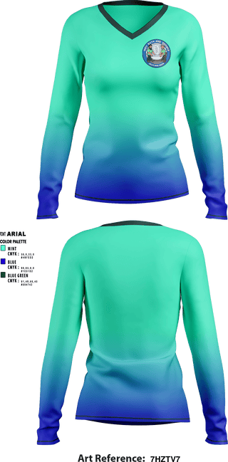 Women's Long Sleeve Vneck Shirt, Indy bath and shower, , Teamtime, Team time, sublimation, custom sports apparel, team uniforms, spirit wear, spiritwear, sports uniforms, custom shirts, team store, custom team store, fundraiser sports, apparel fundraiser