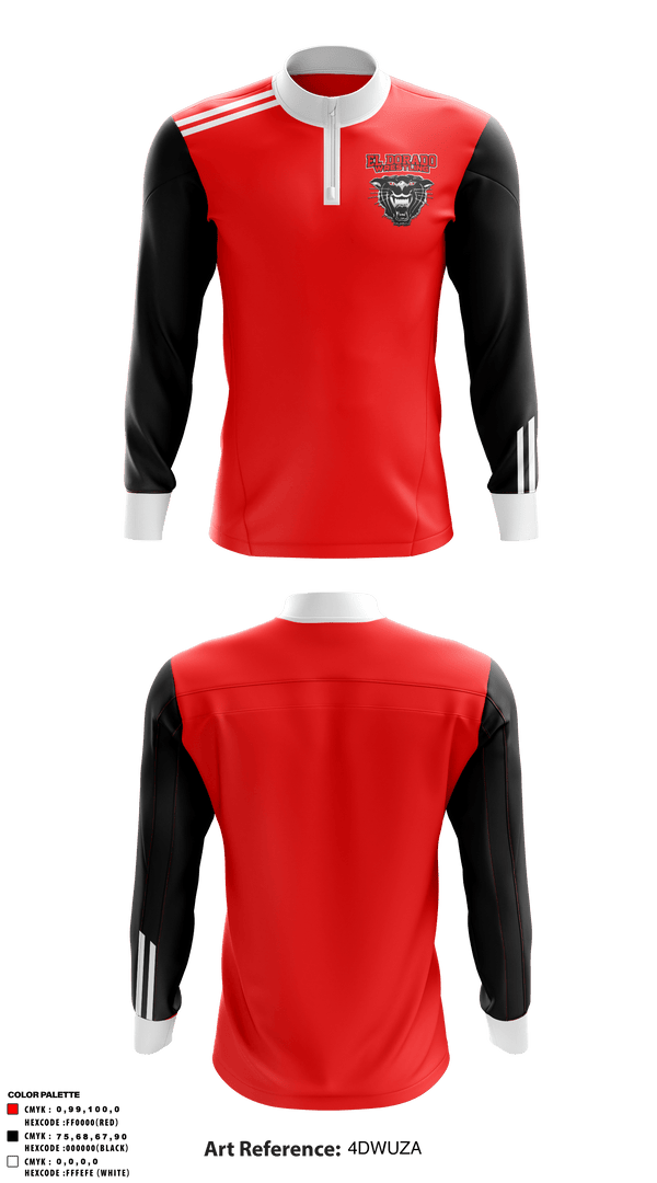 Quarter Zip Jacket, El Dorado High School Wrestling, Wrestling, Teamtime, Team time, sublimation, custom sports apparel, team uniforms, spirit wear, spiritwear, sports uniforms, custom shirts, team store, custom team store, fundraiser sports, apparel fundraiser