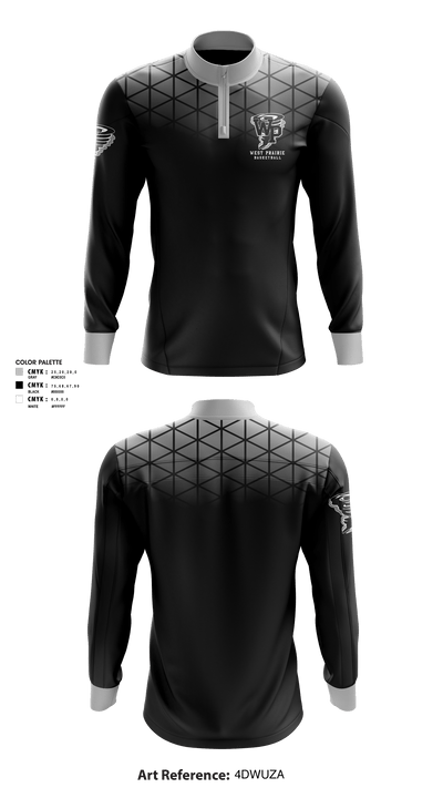 West Prairie Senior High School Basketball 90444725 Quarter Zip Jacket - 1