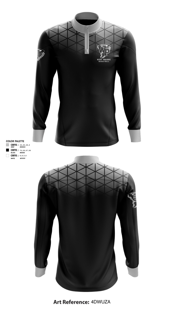 Quarter Zip Jacket, West Prairie Senior High School Basketball, Women's Basketball, Teamtime, Team time, sublimation, custom sports apparel, team uniforms, spirit wear, spiritwear, sports uniforms, custom shirts, team store, custom team store, fundraiser sports, apparel fundraiser