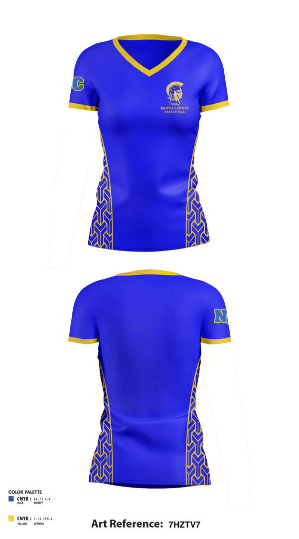Women's Short Sleeve Vneck Shirt, North County Middle School Basketball, Women's Basketball, Teamtime, Team time, sublimation, custom sports apparel, team uniforms, spirit wear, spiritwear, sports uniforms, custom shirts, team store, custom team store, fundraiser sports, apparel fundraiser