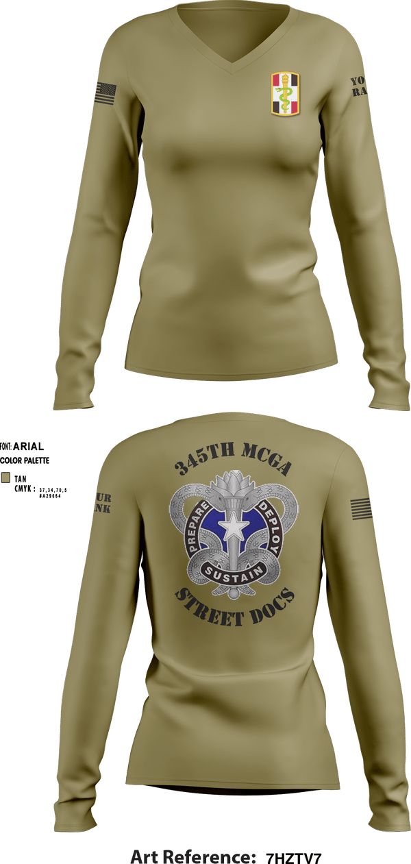 Women's Long Sleeve Vneck Shirt, , Army, Teamtime, Team time, sublimation, custom sports apparel, team uniforms, spirit wear, spiritwear, sports uniforms, custom shirts, team store, custom team store, fundraiser sports, apparel fundraiser