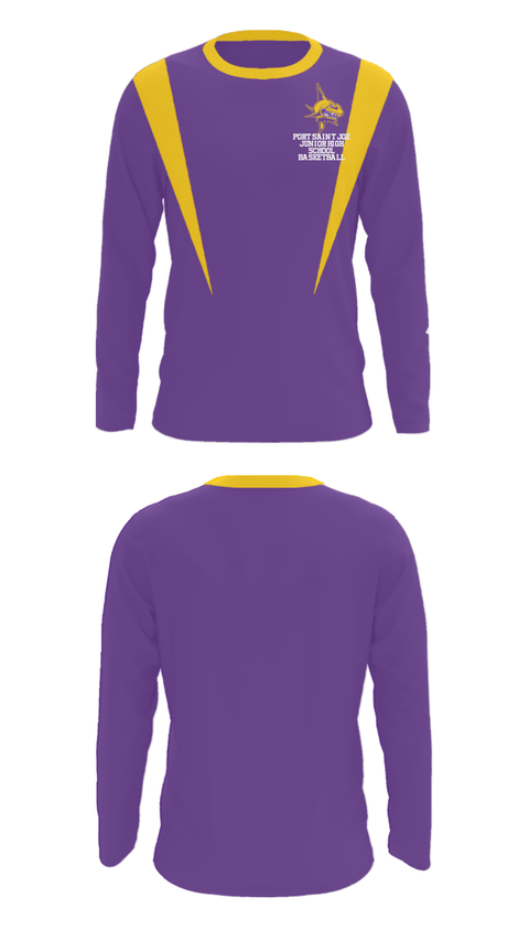 Long Sleeve Performance Shirt, Port Saint Joe Junior High School Basketball, Women's Basketball, Teamtime, Team time, sublimation, custom sports apparel, team uniforms, spirit wear, spiritwear, sports uniforms, custom shirts, team store, custom team store, fundraiser sports, apparel fundraiser