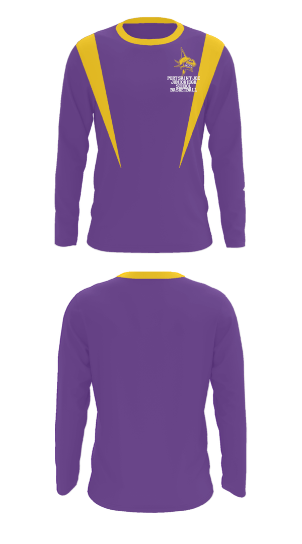 Long Sleeve Performance Shirt, Port Saint Joe Junior High School Basketball, Women's Basketball, Teamtime, Team time, sublimation, custom sports apparel, team uniforms, spirit wear, spiritwear, sports uniforms, custom shirts, team store, custom team store, fundraiser sports, apparel fundraiser