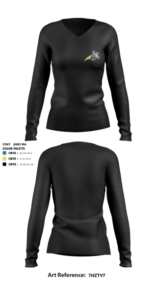 Women's Long Sleeve Vneck Shirt, NE Thunder Football, Football, Teamtime, Team time, sublimation, custom sports apparel, team uniforms, spirit wear, spiritwear, sports uniforms, custom shirts, team store, custom team store, fundraiser sports, apparel fundraiser