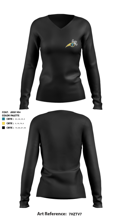 NE Thunder Football 48933492 Women's Long Sleeve V-neck Shirt - 5