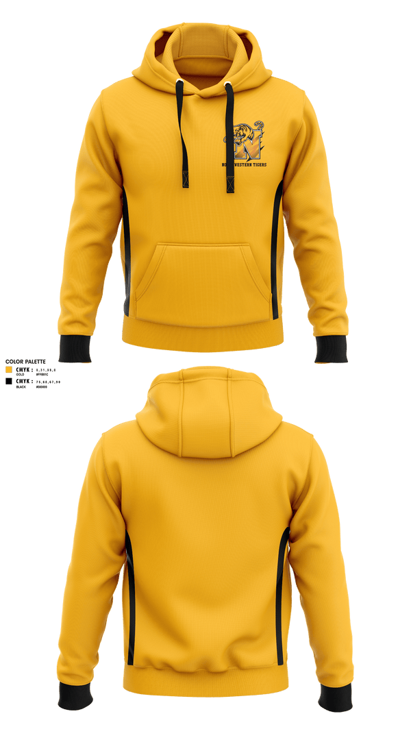 Hoodie, Northwestern Tigers, Football, Teamtime, Team time, sublimation, custom sports apparel, team uniforms, spirit wear, spiritwear, sports uniforms, custom shirts, team store, custom team store, fundraiser sports, apparel fundraiser