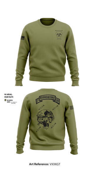 Crew Neck Sweatshirt, Tyler McCourt     37171288, Army, Teamtime, Team time, sublimation, custom sports apparel, team uniforms, spirit wear, spiritwear, sports uniforms, custom shirts, team store, custom team store, fundraiser sports, apparel fundraiser