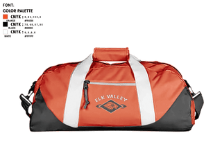Duffle Bag, Elk Valley Senior High School, Spirit Store, Teamtime, Team time, sublimation, custom sports apparel, team uniforms, spirit wear, spiritwear, sports uniforms, custom shirts, team store, custom team store, fundraiser sports, apparel fundraiser