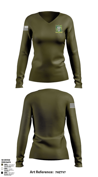 Women's Long Sleeve Vneck Shirt, , Army, Teamtime, Team time, sublimation, custom sports apparel, team uniforms, spirit wear, spiritwear, sports uniforms, custom shirts, team store, custom team store, fundraiser sports, apparel fundraiser