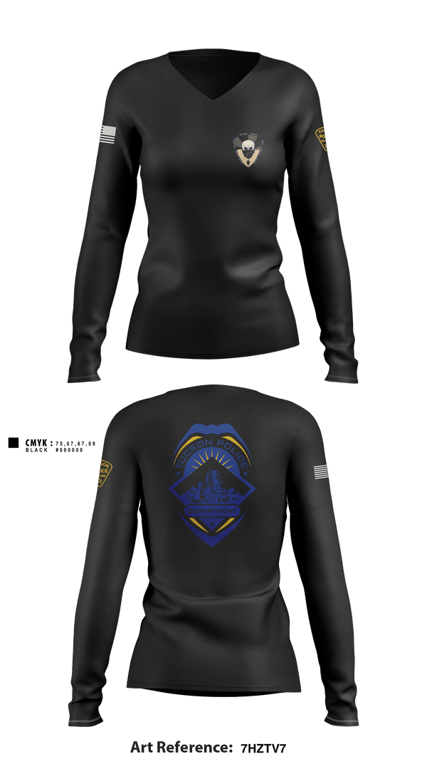 Women's Long Sleeve Vneck Shirt, , Police, Teamtime, Team time, sublimation, custom sports apparel, team uniforms, spirit wear, spiritwear, sports uniforms, custom shirts, team store, custom team store, fundraiser sports, apparel fundraiser