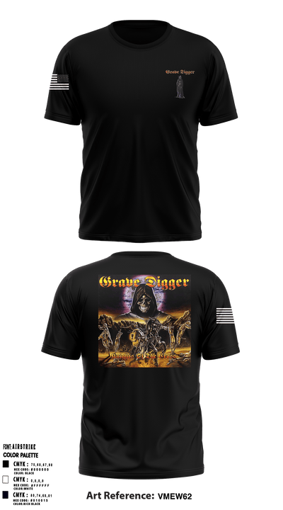 Grave digger 21039864 Short Sleeve Performance Shirt - 1