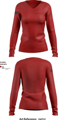 Charlie Company 372ND 97755077 Women's Long Sleeve V-neck Shirt - 1