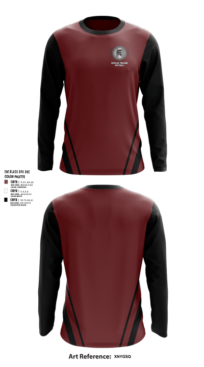 Douglas High School Softball 29791521 Long Sleeve Performance Shirt - 10