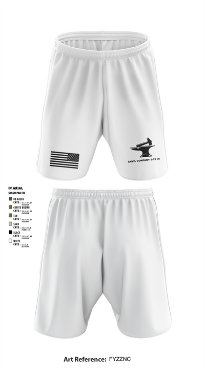 Anvil company, 2-22 Infantry 69124042 Athletic Shorts With Pockets - 6