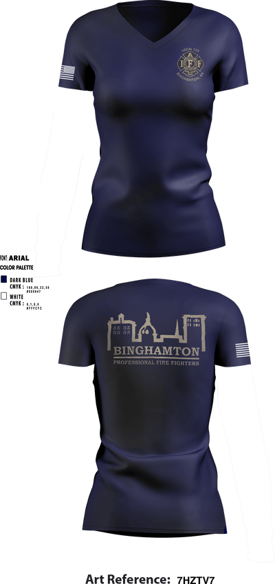Binghamton Fire 87499960 Women's Short Sleeve V-neck Shirt - 1