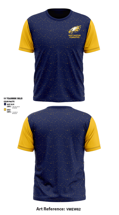 West Babylon High School Gymnastics 81093616 Short Sleeve Performance Shirt - 1