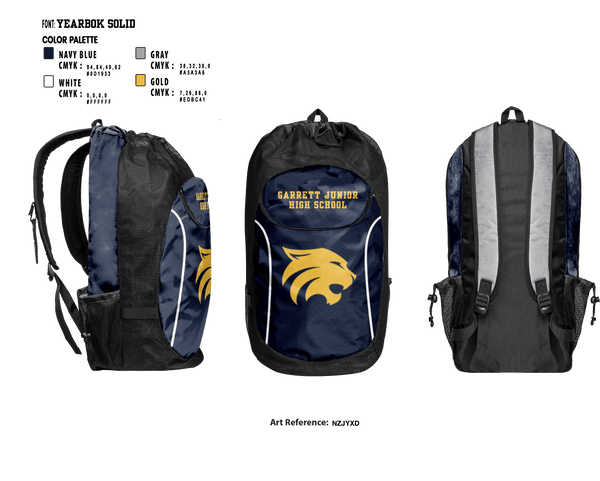 Gear Bag, Garrett Junior High School, Spirit Store, Teamtime, Team time, sublimation, custom sports apparel, team uniforms, spirit wear, spiritwear, sports uniforms, custom shirts, team store, custom team store, fundraiser sports, apparel fundraiser