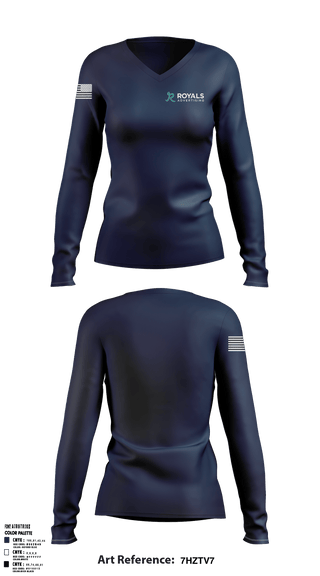 Women's Long Sleeve Vneck Shirt, Royals Advertising, , Teamtime, Team time, sublimation, custom sports apparel, team uniforms, spirit wear, spiritwear, sports uniforms, custom shirts, team store, custom team store, fundraiser sports, apparel fundraiser
