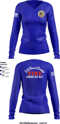 Chilao fire camp 45383717 Women's Long Sleeve V-neck Shirt - 6