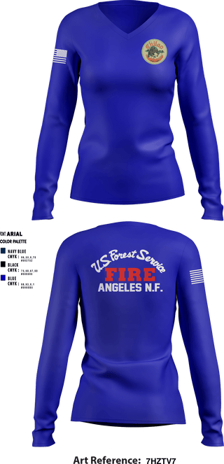 Women's Long Sleeve Vneck Shirt, Chilao fire camp, Fire Department, Teamtime, Team time, sublimation, custom sports apparel, team uniforms, spirit wear, spiritwear, sports uniforms, custom shirts, team store, custom team store, fundraiser sports, apparel fundraiser